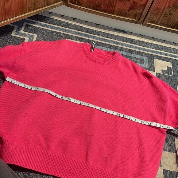Ann Andelman Pink Knit Distressed Sweater - Picture 12 of 13